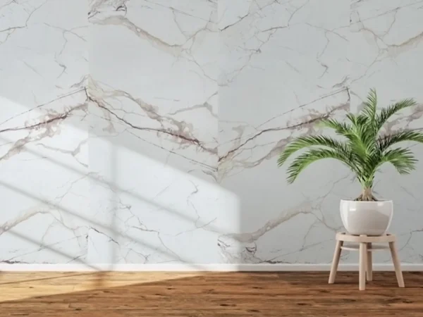Πάνελ Τοίχου Flexible Golden Carrara Marble από εύκαμπτη πέτρα με όψη μαρμάρου για εσωτερικούς και εξωτερικούς χώρους – G Construction