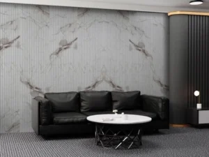 Πάνελ Τοίχου Flexible Ripple Golden Carrara Marble από εύκαμπτη πέτρα με ανάγλυφη όψη μαρμάρου για εσωτερικούς και εξωτερικούς χώρους – G Construction