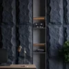 Πάνελ Τοίχου PU Blackstone Slab με όψη φυσικής μαύρης πέτρας από την G Construction Θεσσαλονίκη