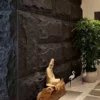 Πάνελ τοίχου PU Blackstone Slab με ανάγλυφη υφή φυσικής μαύρης πέτρας