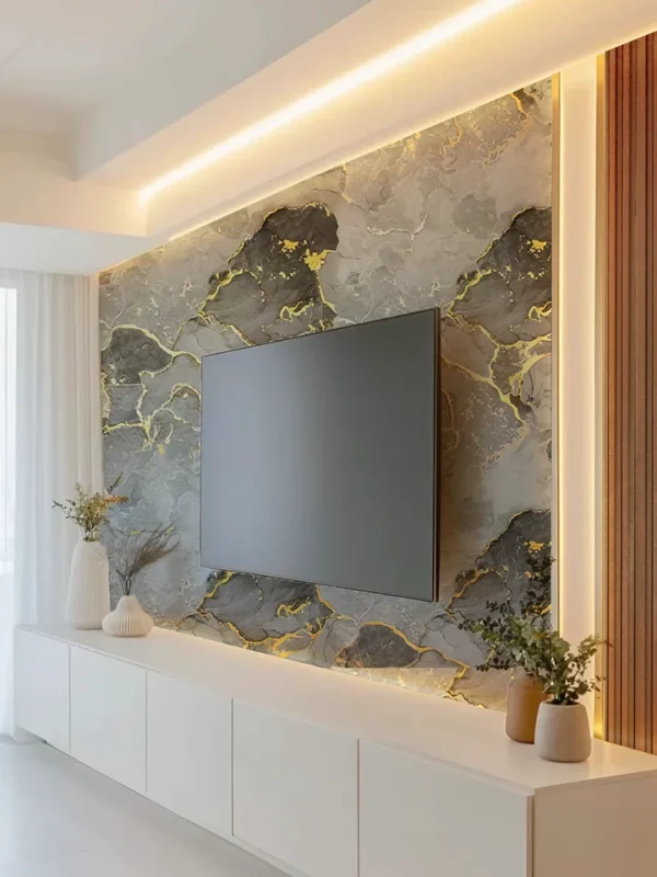 PVC Πάνελ Τοίχου Gold Brown [2.8×1.22m]